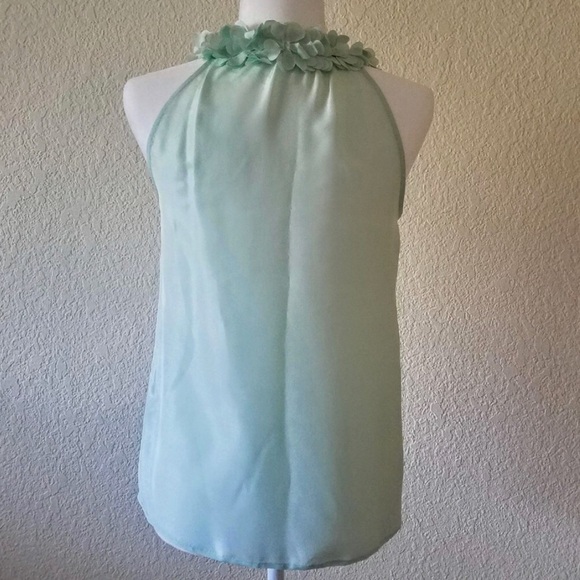 J Crew Mint Silk Petal Blouse - Picture 2 of 4